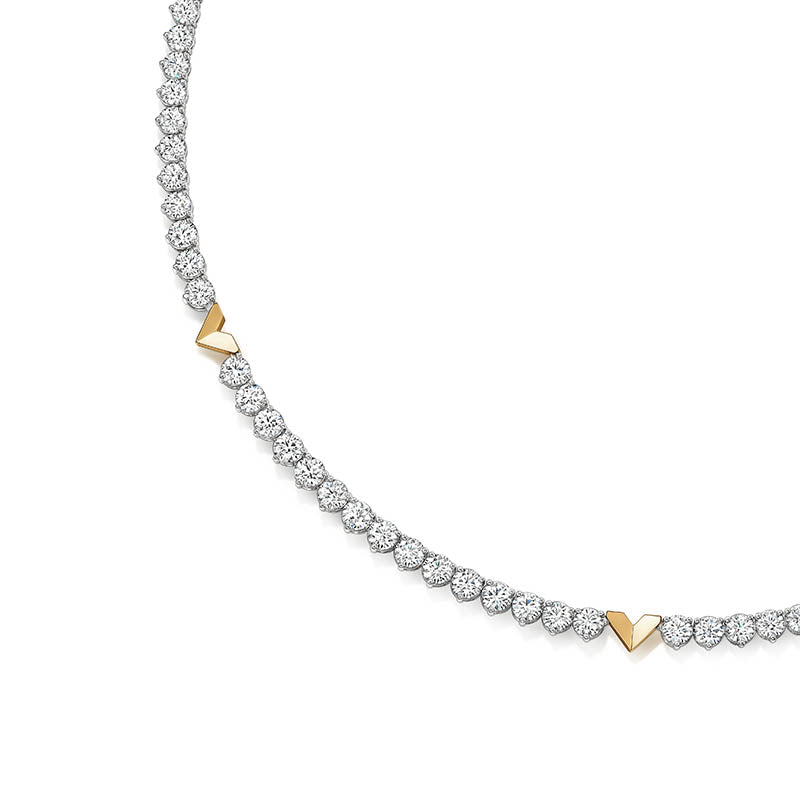 Hearts On Fire Yellow & White Gold Copely Line Diamond Necklace