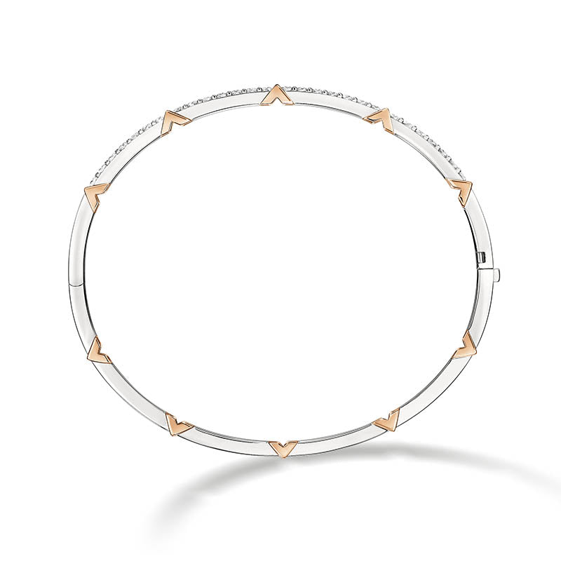 Hearts On Fire Yellow & White Gold Copley Half Pavé Diamond Bangle