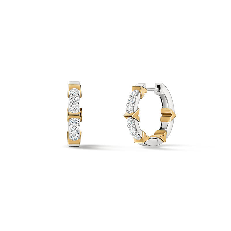 Hearts On Fire Yellow & White Gold Copley Pavé Diamond Hoop Earrings - Small