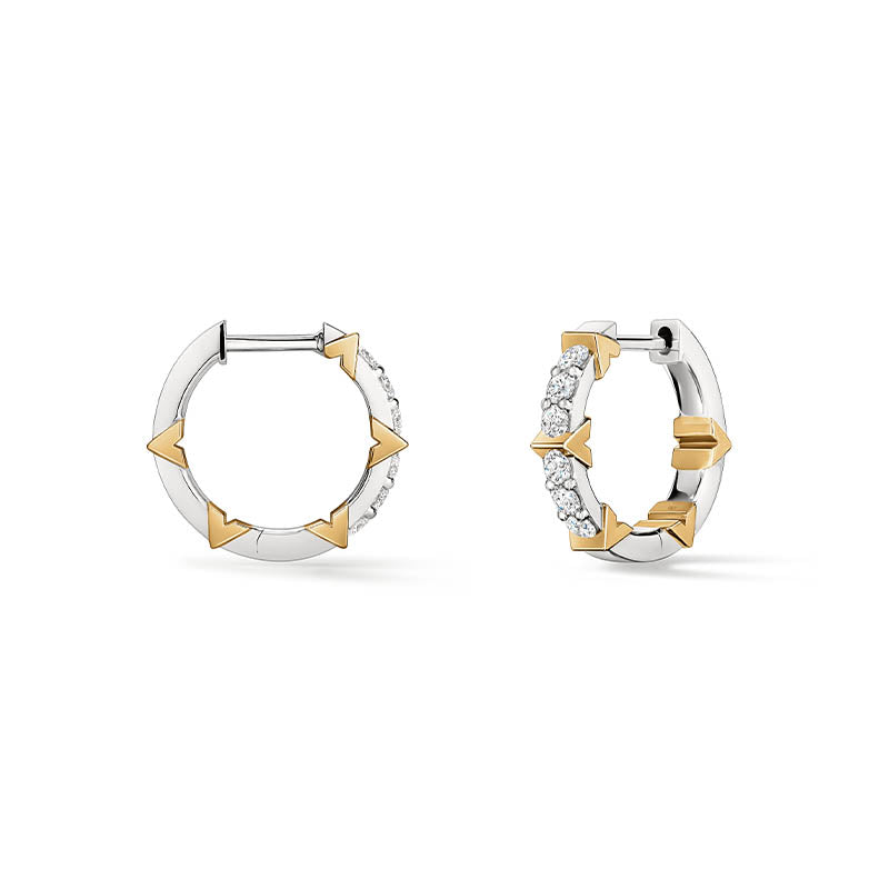 Hearts On Fire Yellow & White Gold Copley Pavé Diamond Hoop Earrings - Small