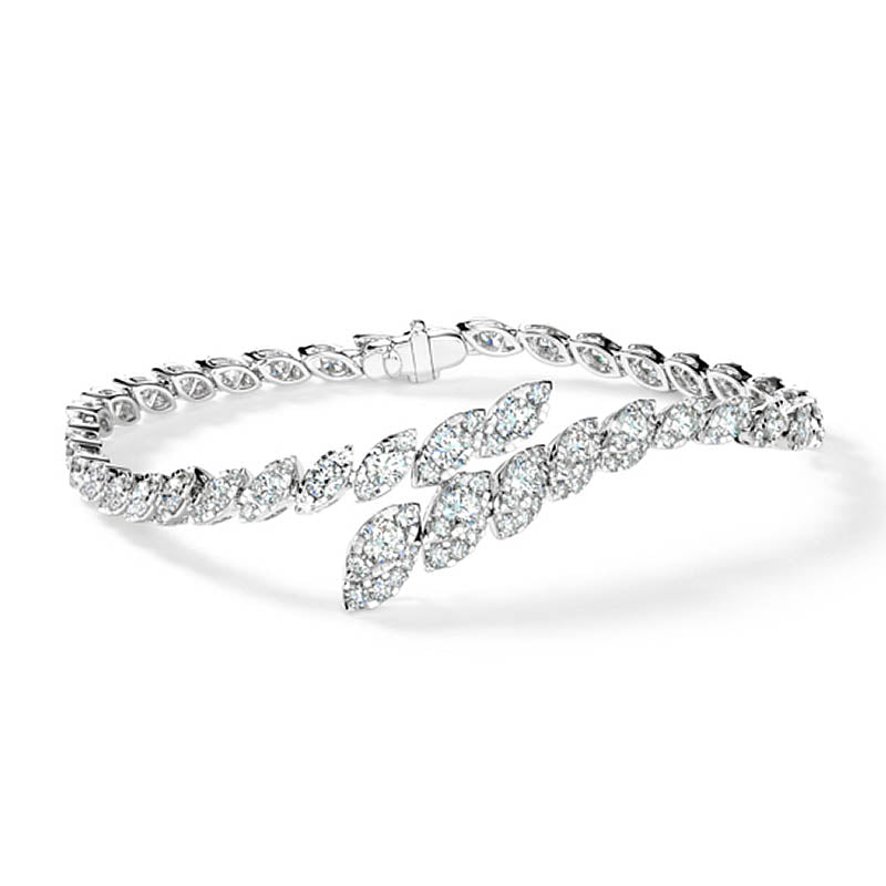Hearts on Fire Bypass White Gold Diamond Bracelet