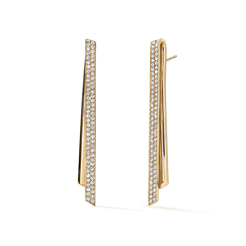 Hearts on Fire Inside/Out Yellow Gold Stiletto Flip Earrings