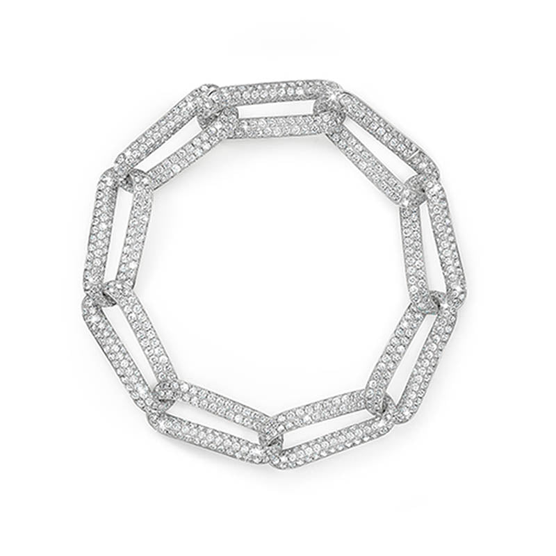 Hearts on Fire Inside/Out White Gold Pavé Link Diamond Bracelet