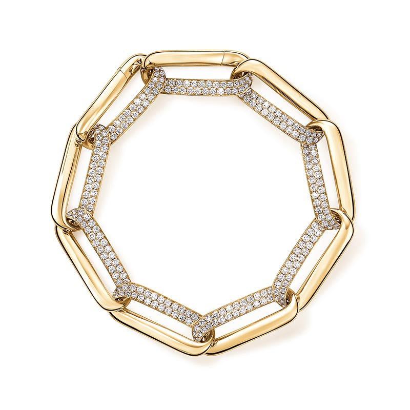Hearts on Fire Inside/Out Yellow Gold Diamond Link Bracelet