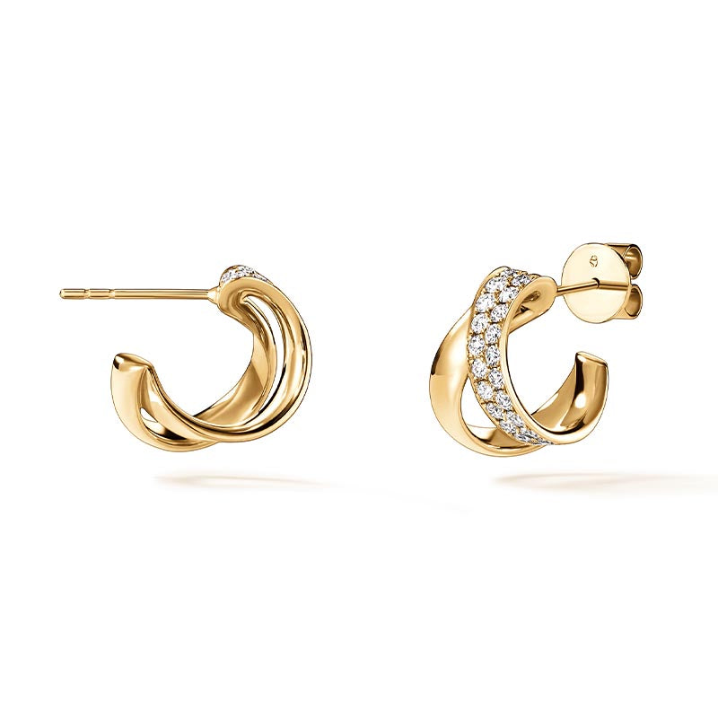 Hearts on Fire Inside/Out Yellow Gold Flip Diamond Earrings