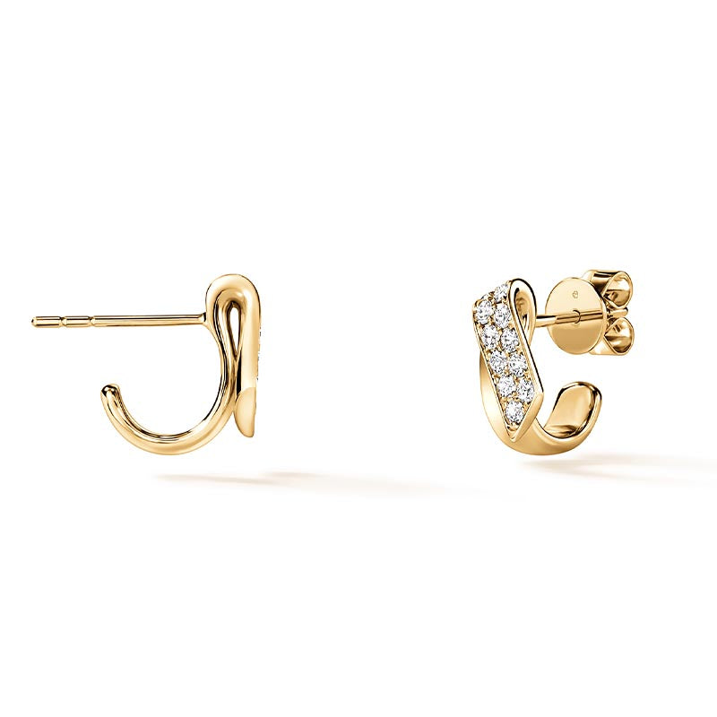 Hearts on Fire Inside/Out Yellow Gold Flip Diamond Huggy Earrings