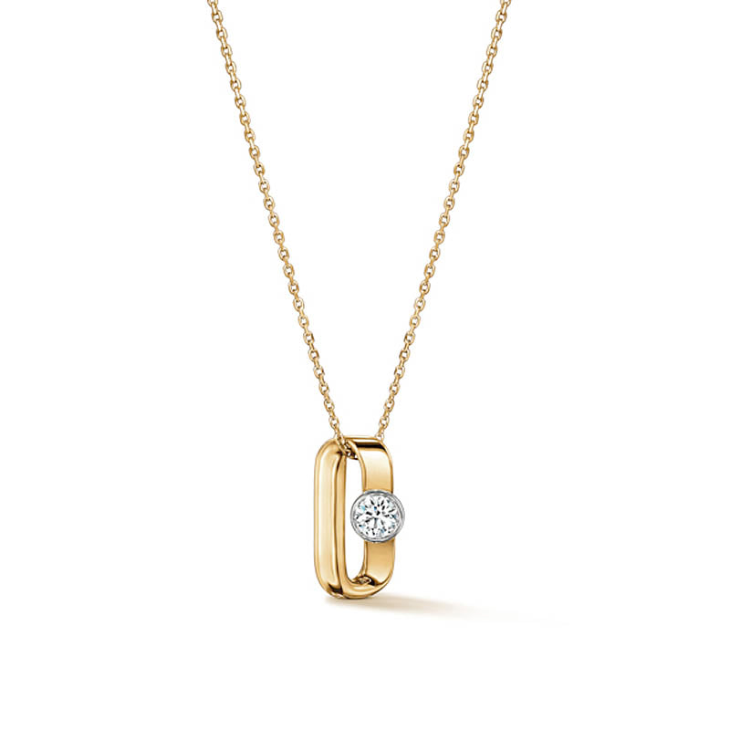Hearts on Fire Inside/Out Yellow Gold Single Diamond Pendant