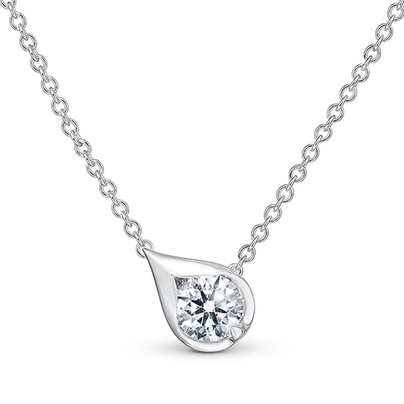 Hearts on Fire LU Droplet White Gold Diamond Pendant