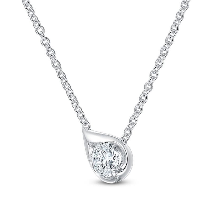 Hearts on Fire LU Droplet White Gold Diamond Pendant