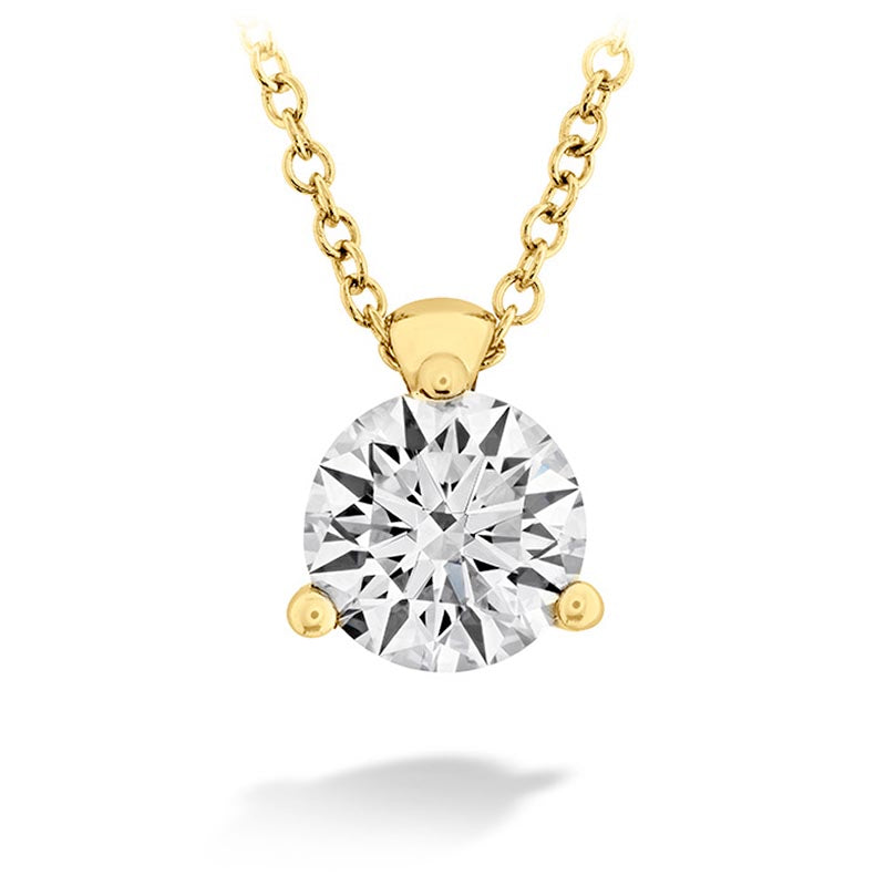 Hearts on Fire Classic 3-Prong Solitaire Yellow Gold Diamond Pendant