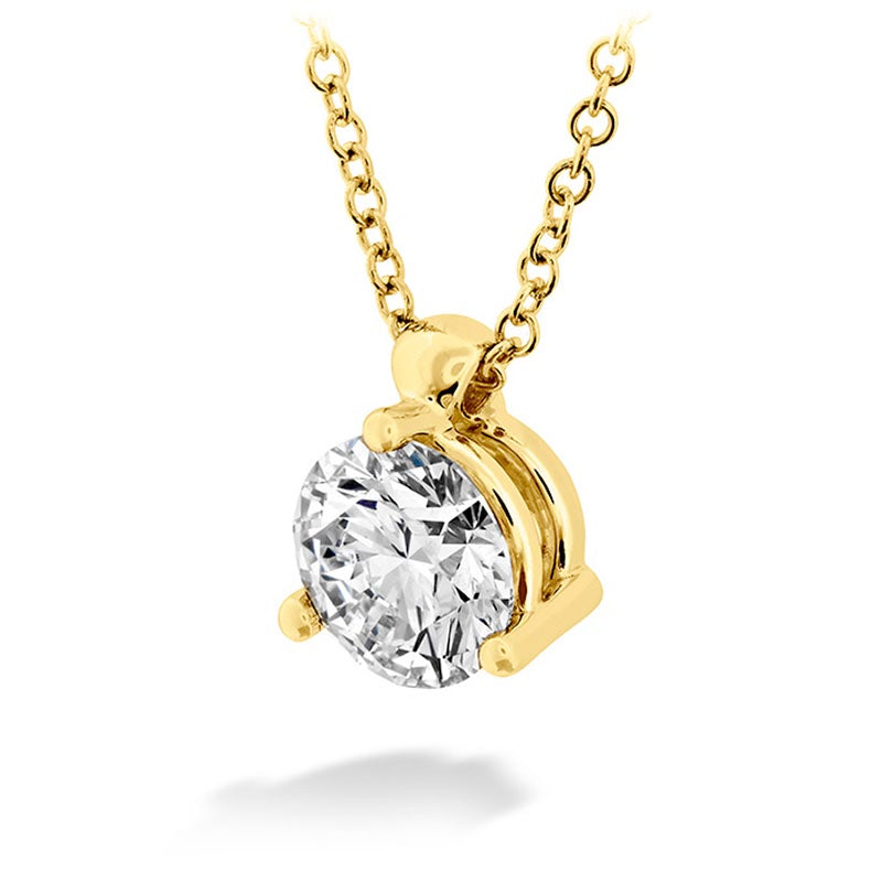 Hearts on Fire Classic 3-Prong Solitaire Yellow Gold Diamond Pendant