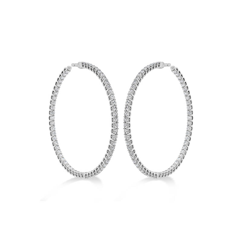 Hearts on Fire Signature White Gold Large Diamond Hoop Earrings