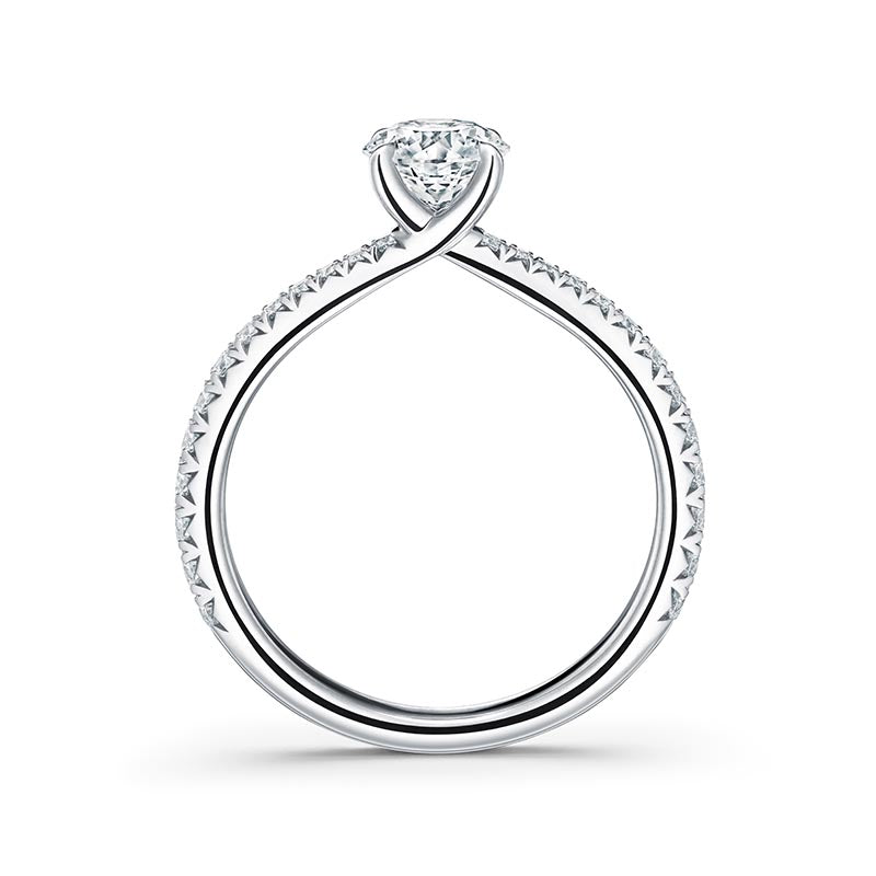 Hearts on Fire Vela 4-Prong Platinum Diamond Band Engagement Ring