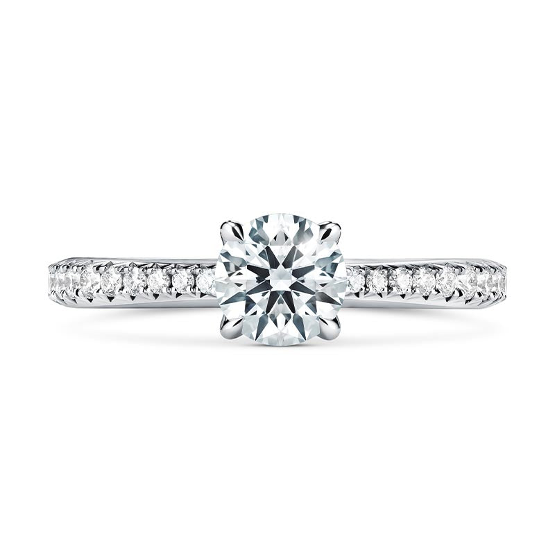 Hearts on Fire Vela 4-Prong Platinum Diamond Band Engagement Ring
