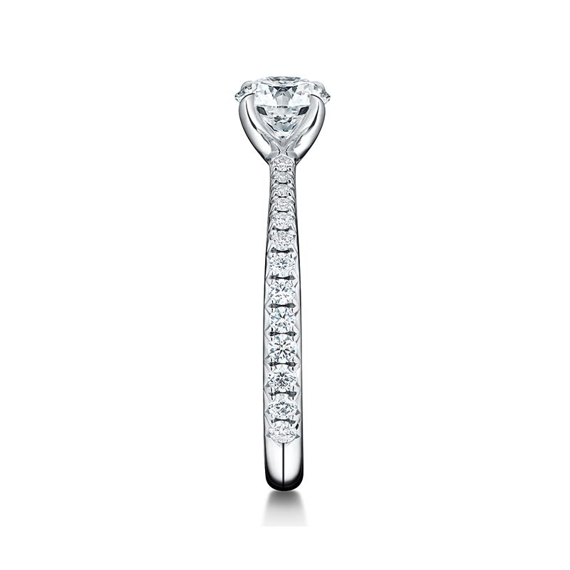 Hearts on Fire Vela 4-Prong Platinum Diamond Band Engagement Ring