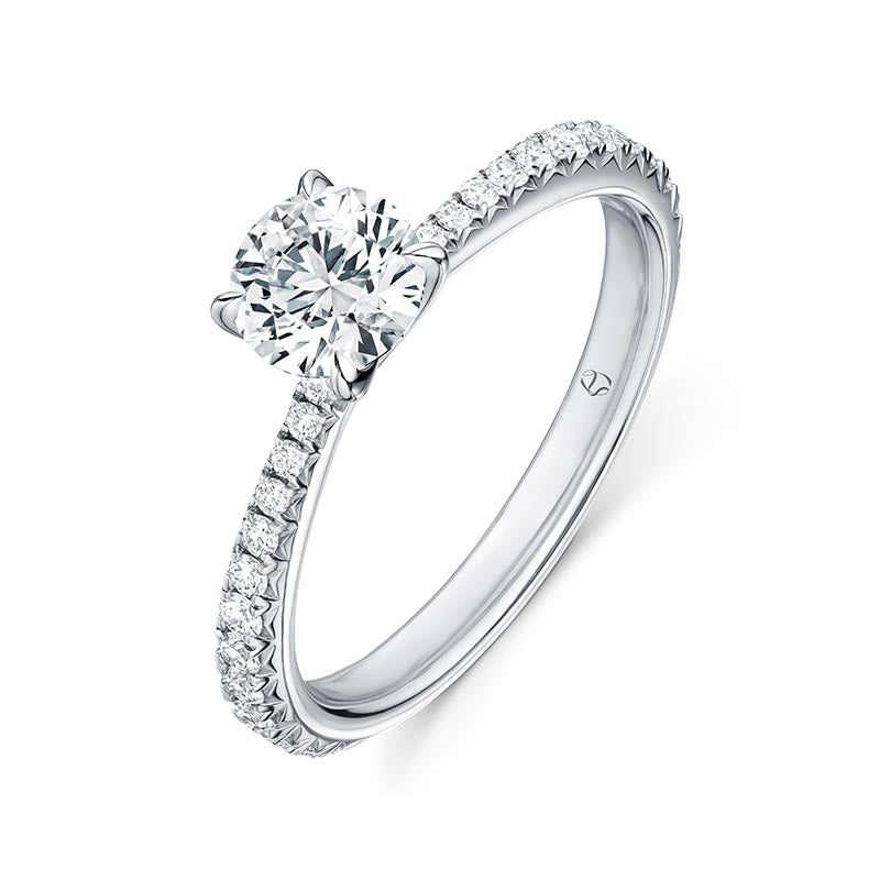 Hearts on Fire Vela 4-Prong Platinum Diamond Band Engagement Ring
