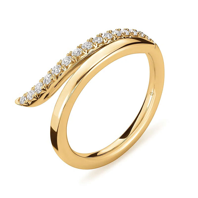 Hearts on Fire Vela Yellow Gold French Cut Pavé Diamond Ring