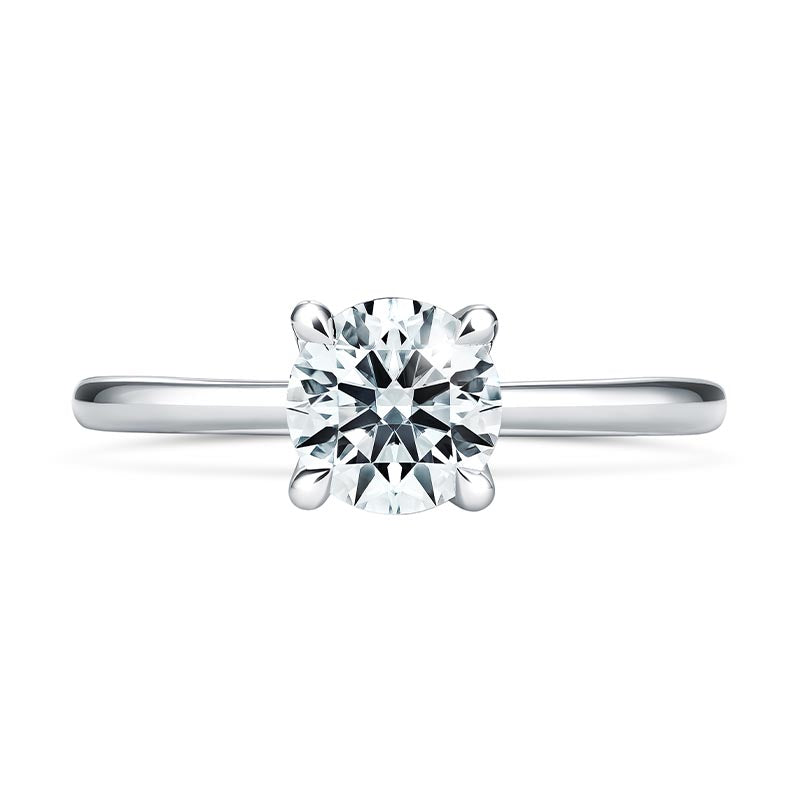 Hearts on Fire Vela 4- Prong Platinum Diamond Engagement Ring