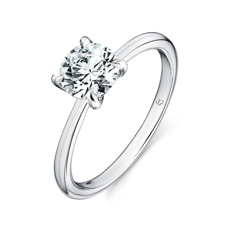Hearts on Fire Vela 4- Prong Platinum Diamond Engagement Ring