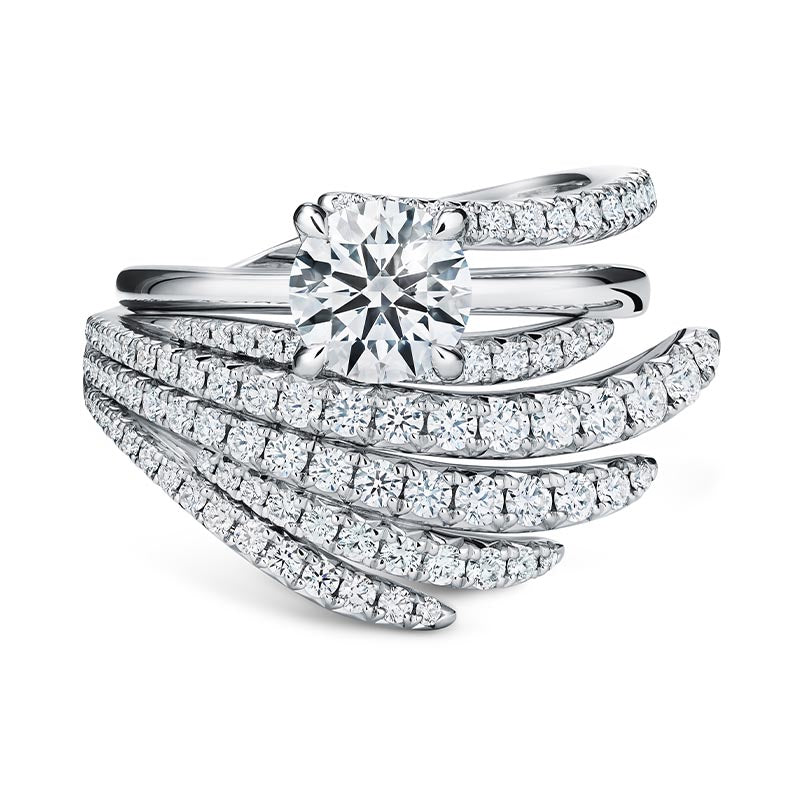 Hearts on Fire Vela 4- Prong Platinum Diamond Engagement Ring