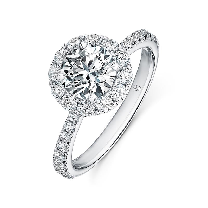 Hearts on Fire Vela 4-Prong Platinum Diamond Band Engagement Ring