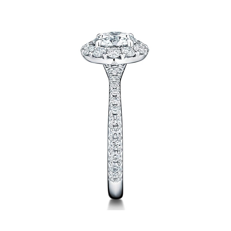 Hearts on Fire Vela Platinum Diamond Halo Engagement Ring