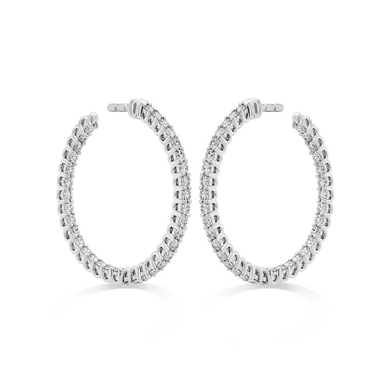 Hearts on Fire White Gold Signature Small Diamond Hoop Earrings
