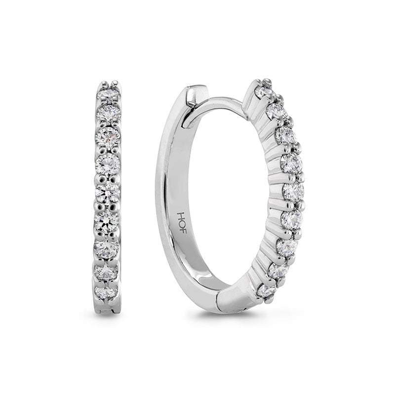 Hearts on Fire Large Mini White Gold Hoop Earrings
