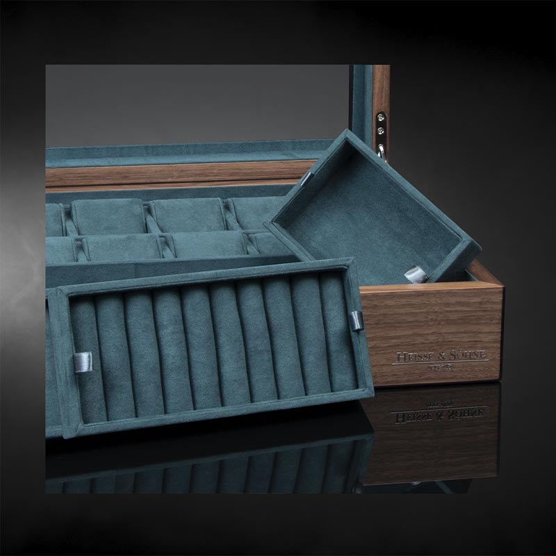 Heisse & Söhne Borneaux 10pc Watch with Storage Walnut Box