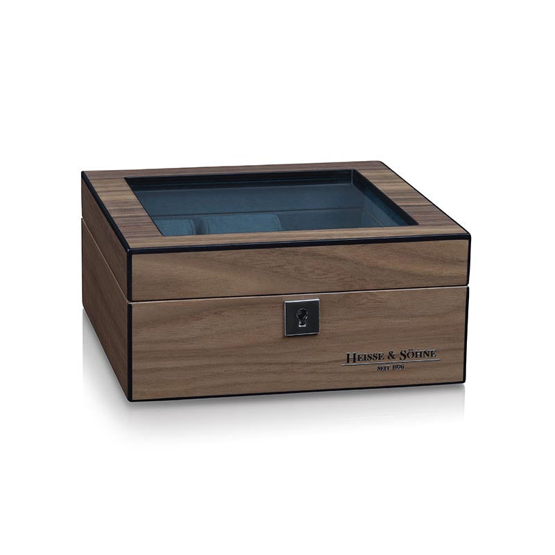Heisse & Söhne Borneaux 4pc Watch with Storage Walnut Box