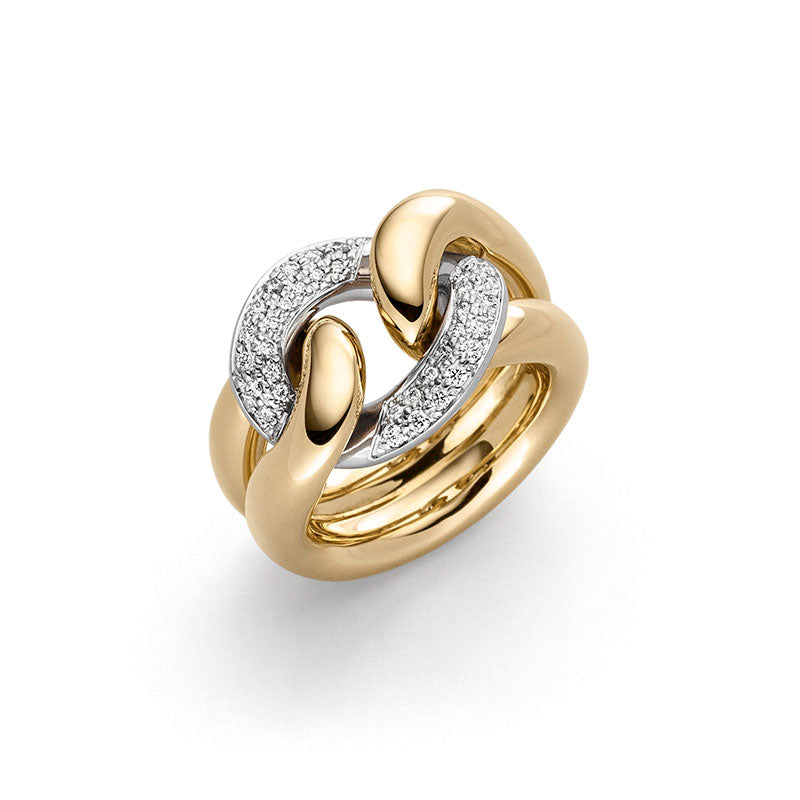 IsabelleFa Rose Gold & Platinum Duchesse Pavé Diamond Ring