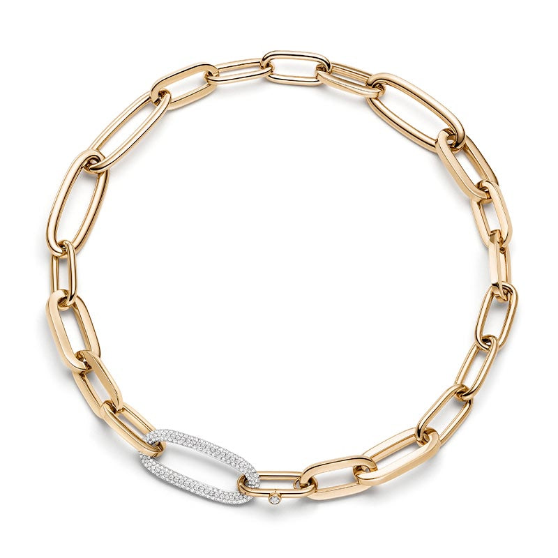 IsabelleFa Rose Gold Fantasie 16 Diamond Pavé Link Necklace