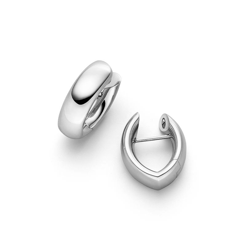 IsabelleFa White Gold Navette 13 Hoop Earrings