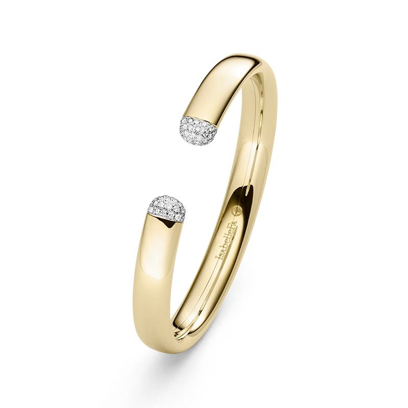 IsabelleFa Yellow Gold Flix.Flex 7mm Diamond Bangle