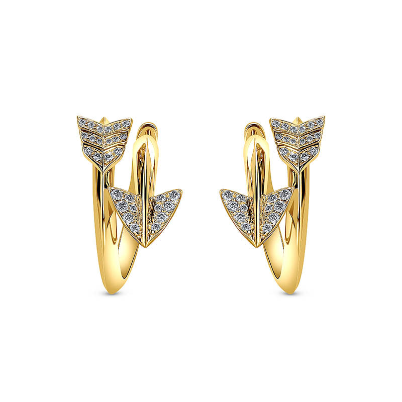 Jacob & Co. Yellow Gold & Diamond Super Arrow Earrings