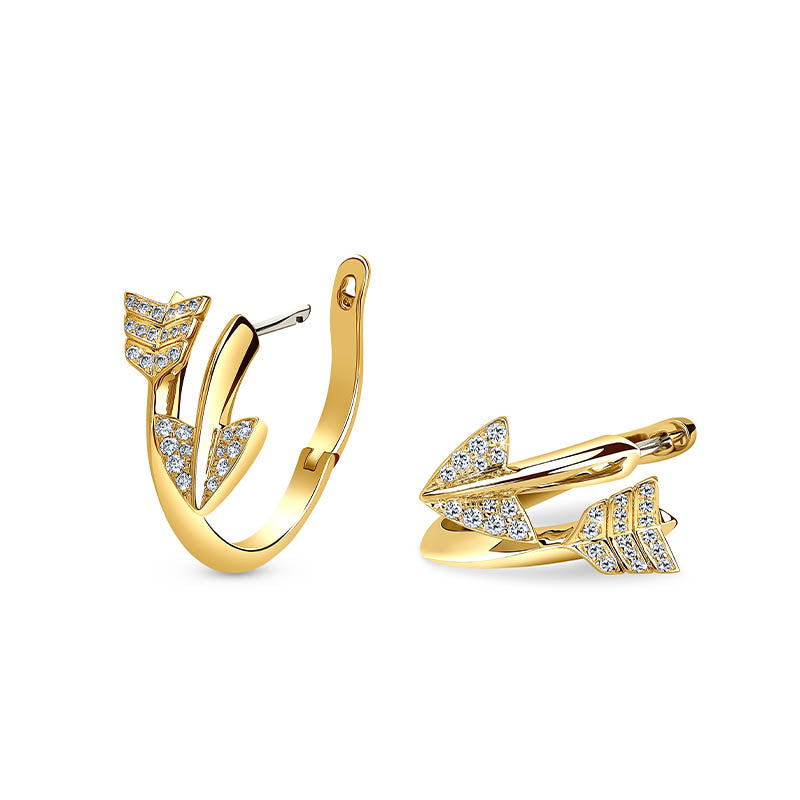 Jacob & Co. Yellow Gold & Diamond Super Arrow Earrings