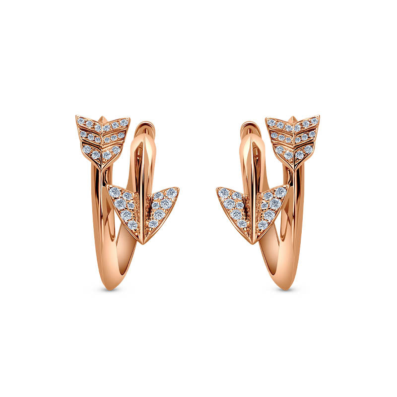 Jacob & Co. Rose Gold & Diamond Super Arrow Earrings