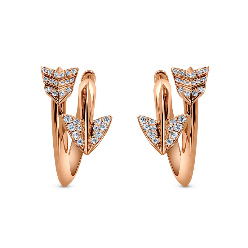 Jacob & Co. Rose Gold & Diamond Super Arrow Earrings