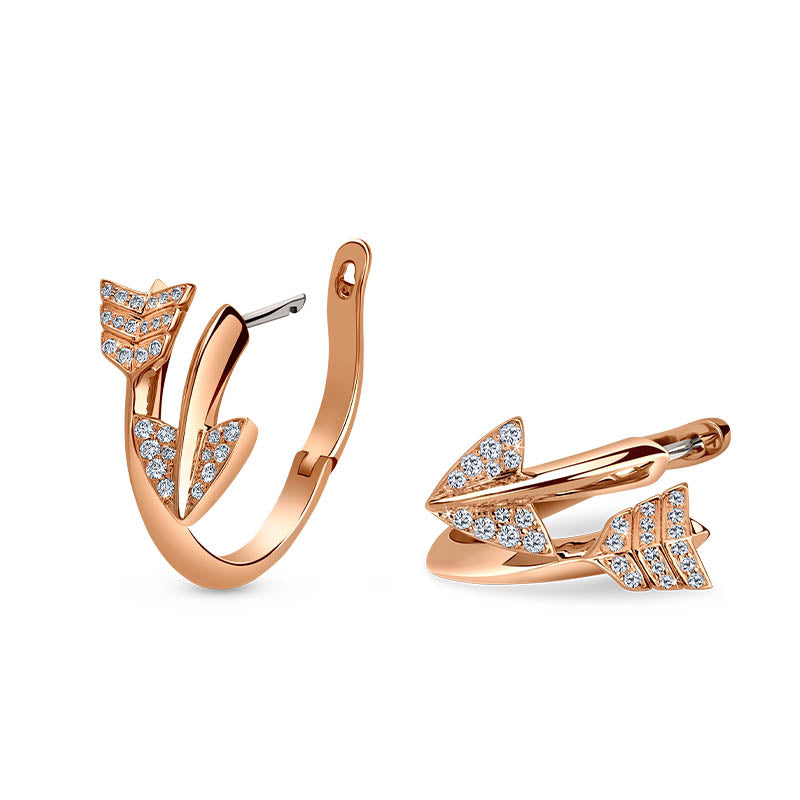Jacob & Co. Rose Gold & Diamond Super Arrow Earrings