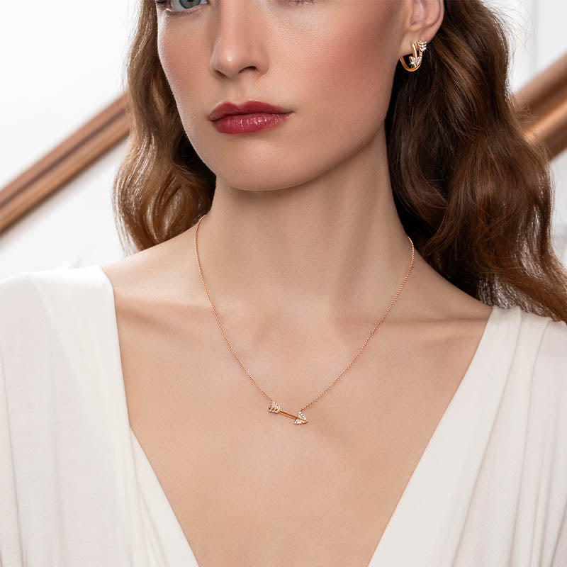 Jacob & Co. Rose Gold & Diamond Super Arrow Pendant
