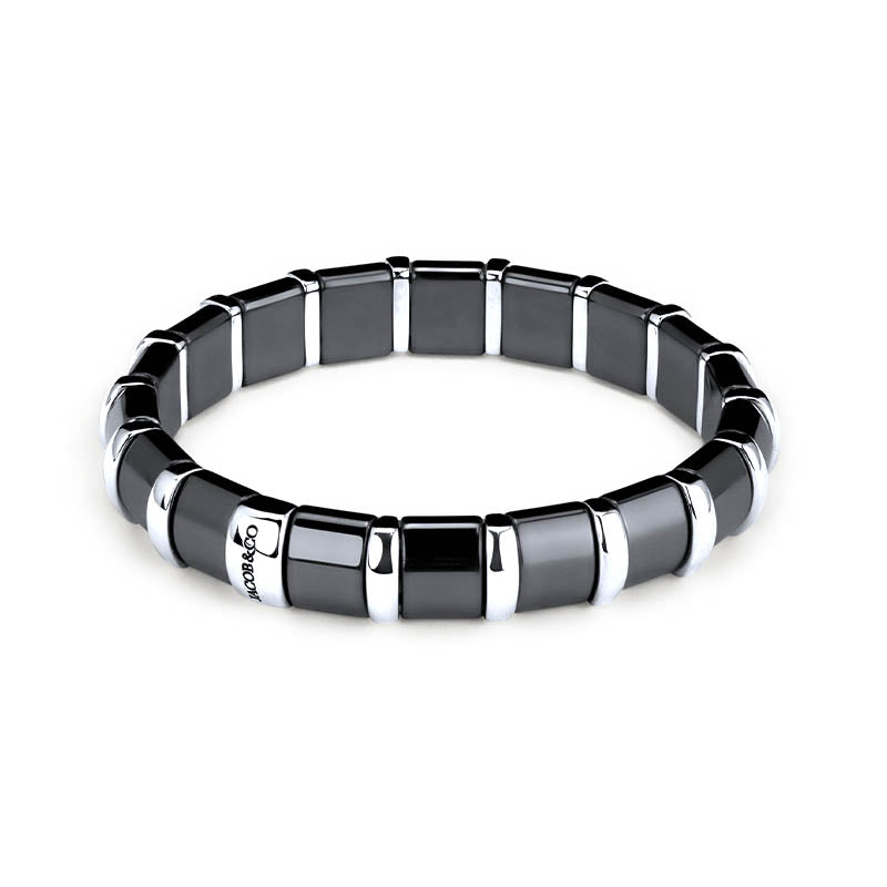 Jacob & Co. Stainless Steel & Hematite Bracelet