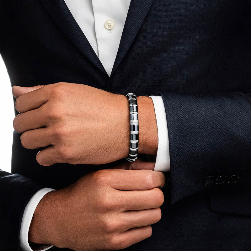 Jacob & Co. Stainless Steel & Hematite Bracelet