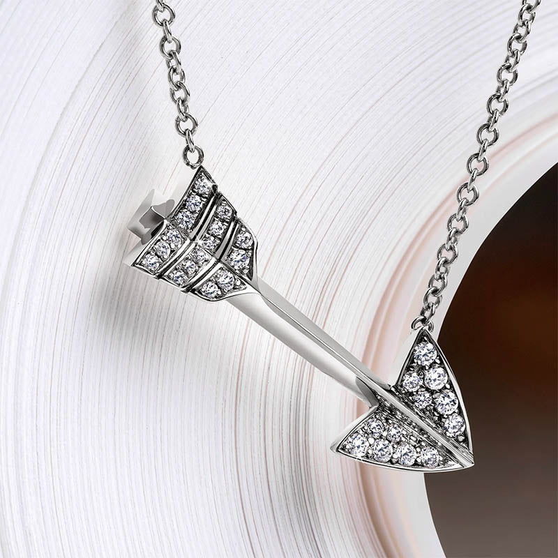 Jacob & Co. White Gold & Diamond Super Arrow Pendant