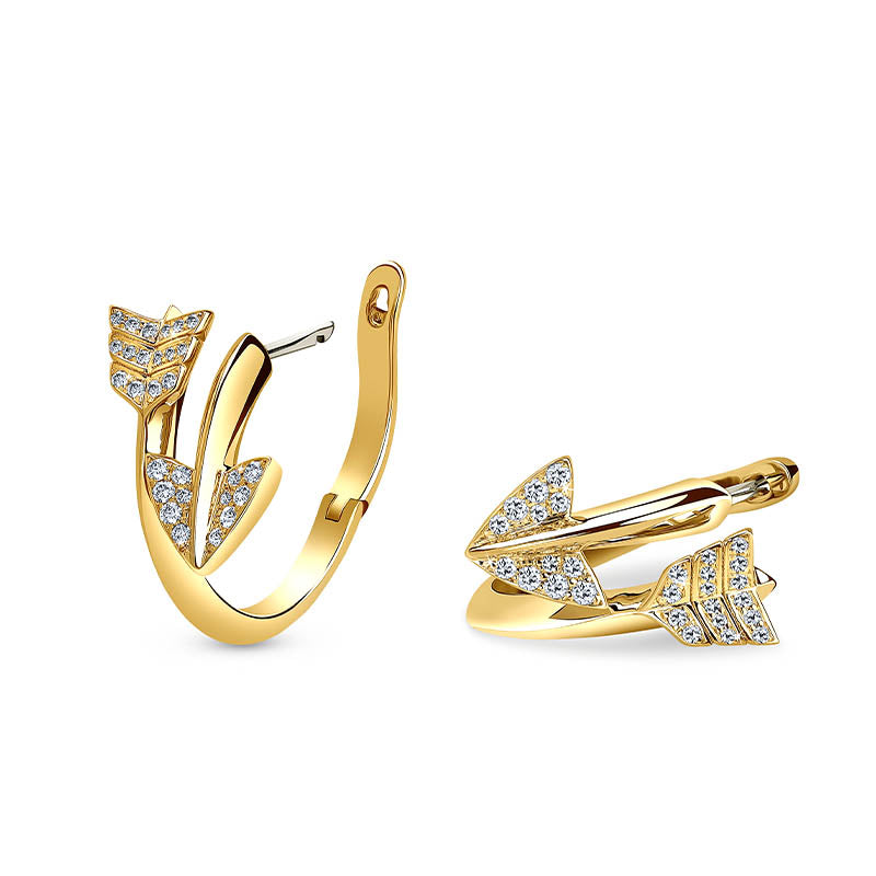 Jacob & Co. Yellow Gold & Diamond Super Arrow Earrings
