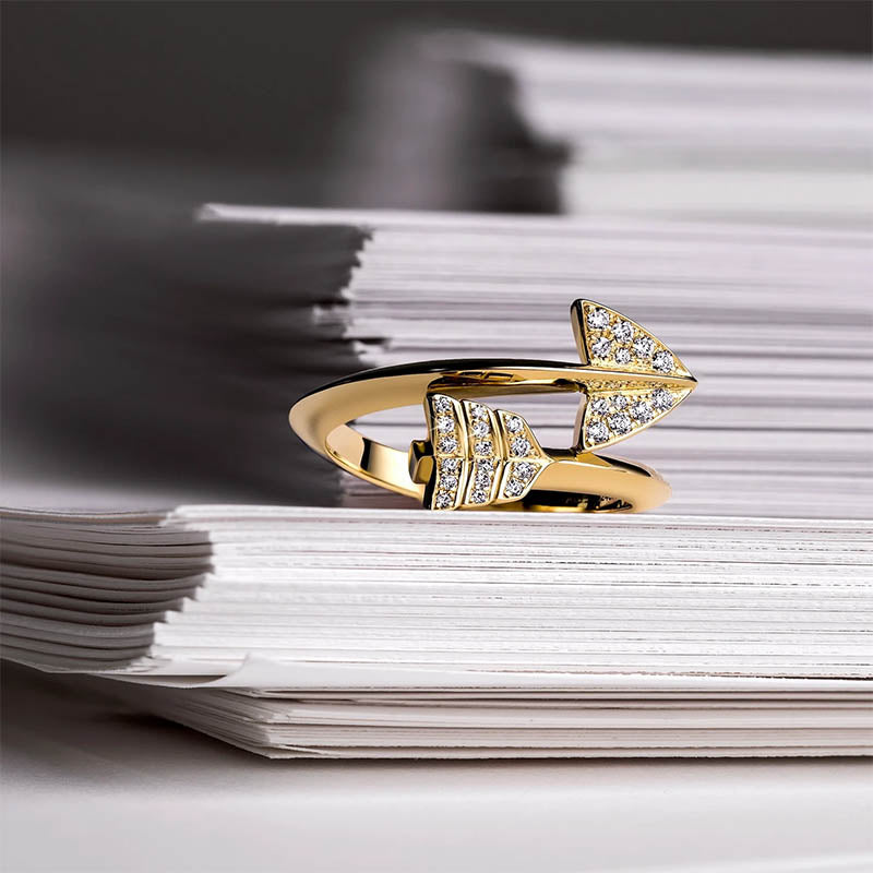 Jacob & Co. Yellow Gold & Diamond Super Arrow Ring