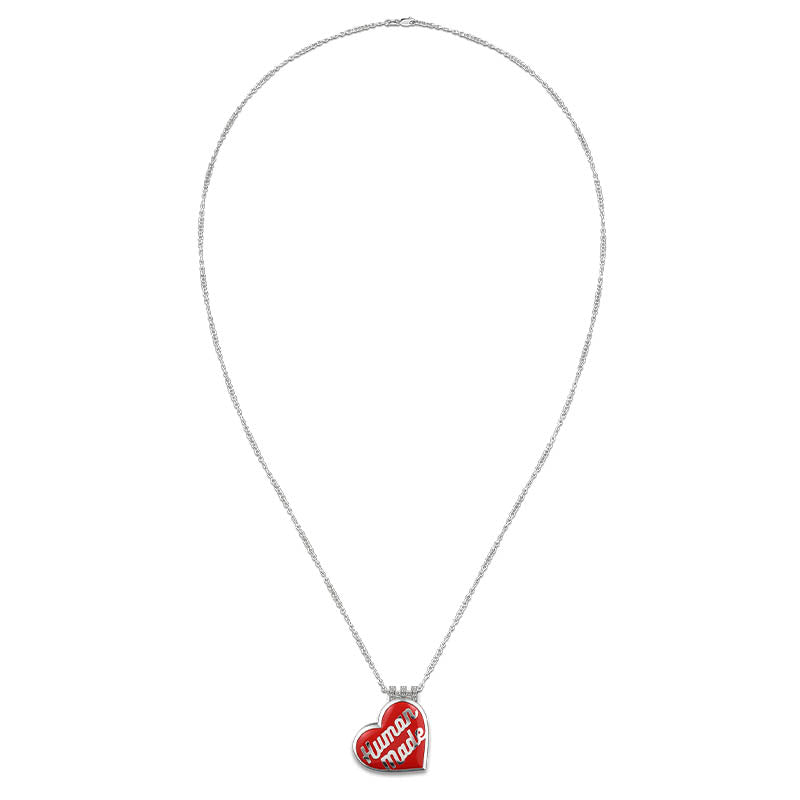 Jacob & Co x HUMAN MADE Sterling Silver & Red Enamel Heart Pendant with Diamond Bail