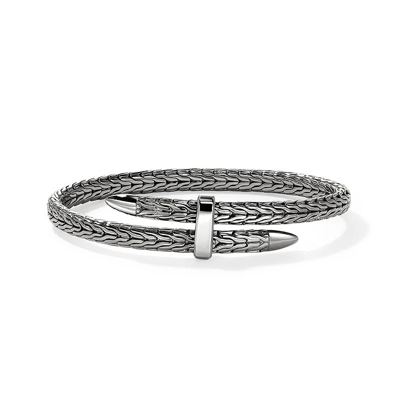 John Hardy Sterling Silver 5.5mm Dark Spear Cuff