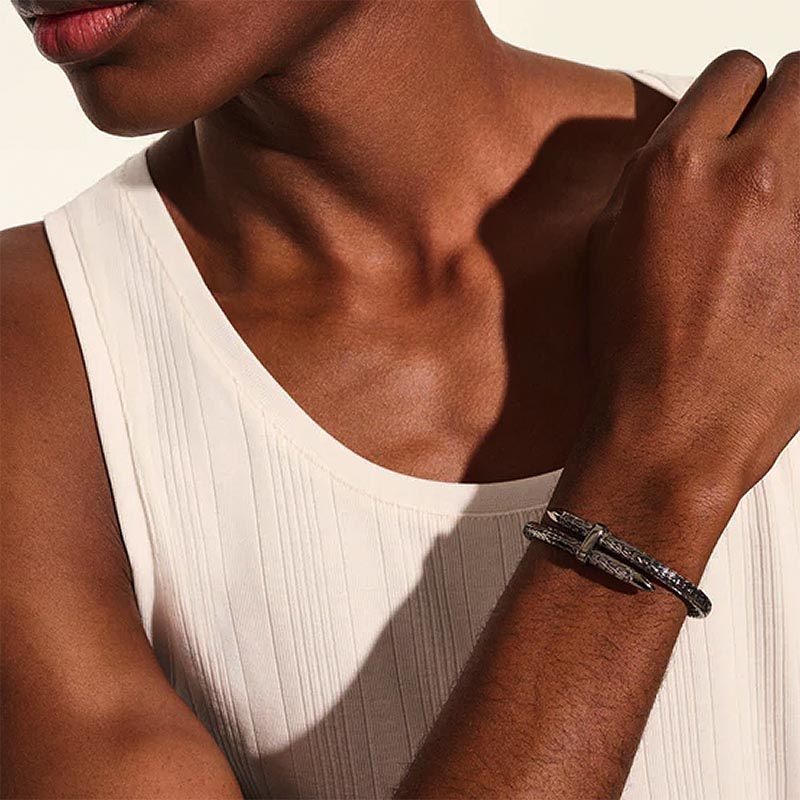 John Hardy Sterling Silver 5.5mm Dark Spear Cuff