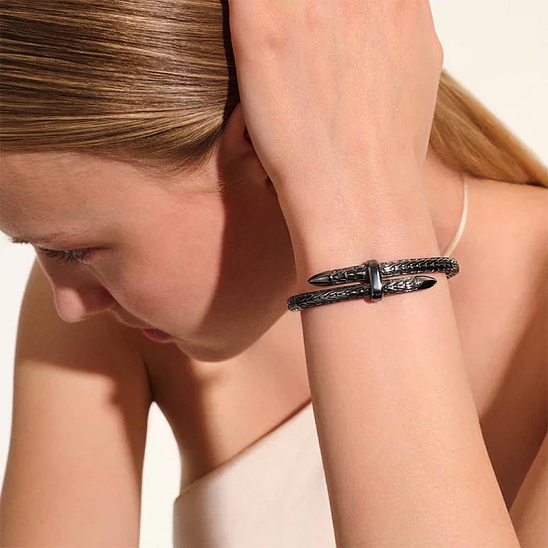 John Hardy Sterling Silver 5.5mm Dark Spear Cuff