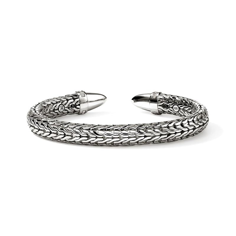 John Hardy 50th Anniversary Spear Sterling Silver & Diamond Flex Cuff
